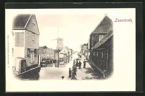 AK Zaanstreek, Strassenpartie mit Windmühle