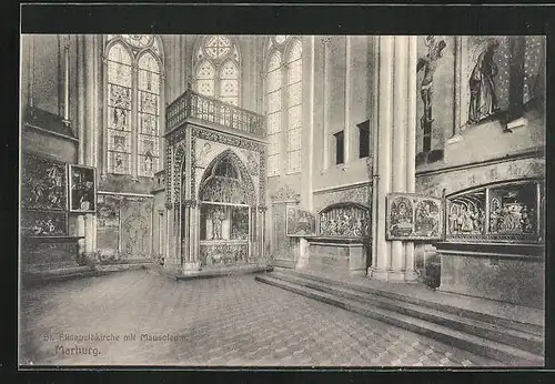 AK Marburg / Lahn, St. Elisabethkirche mit Mausoleum