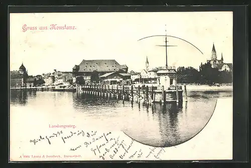 AK Konstanz / Bodensee, Teilansicht mit Landungssteg