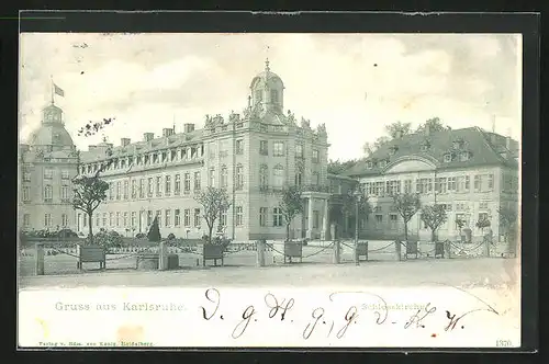 AK Karlsruhe, Blick zur Schlosskirche