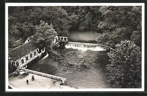 AK Blaubeuren, Blautopf und kleiner Wasserfall