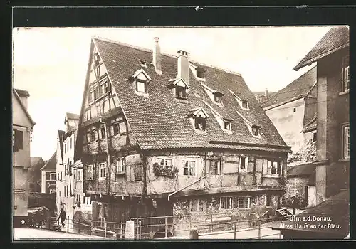 AK Ulm / Donau, Altes Haus an der Blau