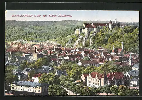 AK Heidenheim / Brenz, Gesamtansicht mit Schloss Hellenstein
