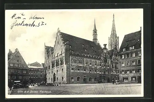AK Ulm / Donau, am Rathaus
