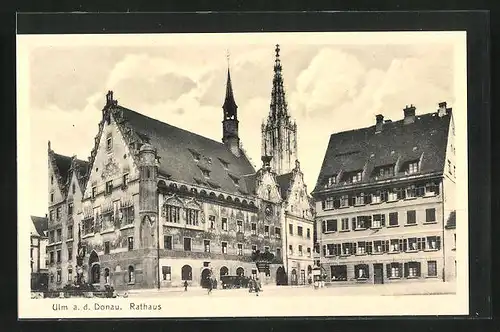 AK Ulm / Donau, am Rathaus