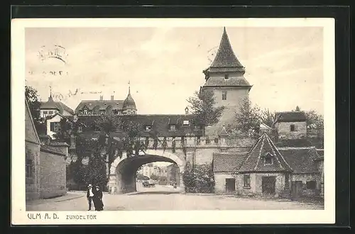 AK Ulm / Donau, vor dem Zundeltor