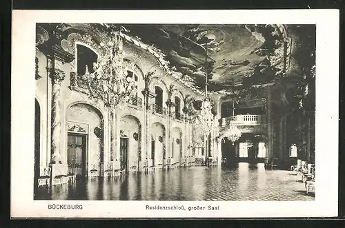 AK Bückeburg, Grosser Saal im Residenzschloss