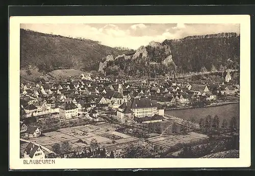 AK Blaubeuren, Panoramablick vom Berg