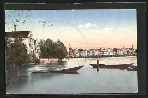 AK Konstanz / Bodensee, Stadtansicht mit Seestrasse