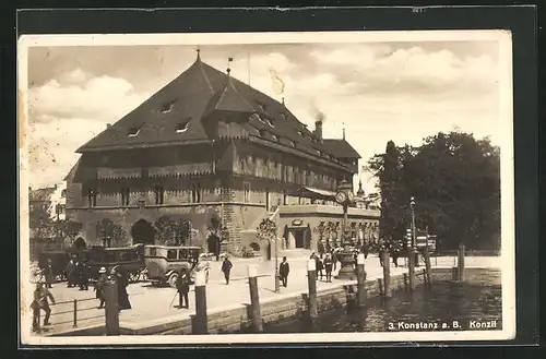 AK Konstanz / Bodensee, Spaziergänger am Konzil