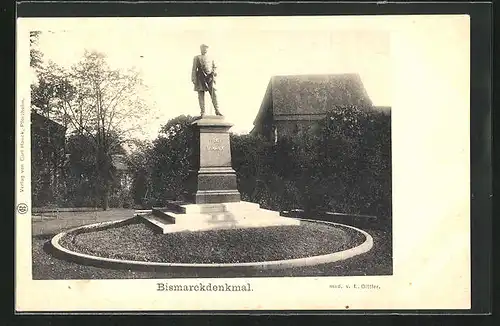 AK Pforzheim, am Bismarckdenkmal