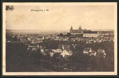 AK Weingarten i. W., Blick vom Berg