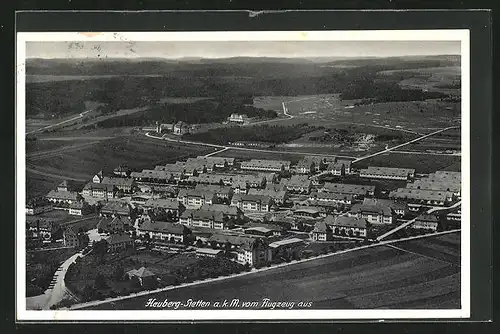 AK Heuberg-Stetten a.k.M., Truppenübungsplatz, Gesamtansicht aus der Vogelschau