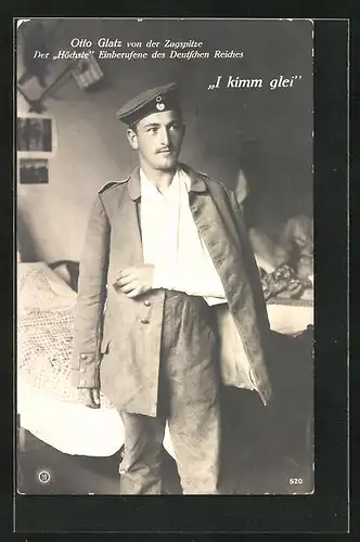 AK Otto Glatz, der Höchste Einberufene des Deutschen Reiches verwundet mit einer Armbinde