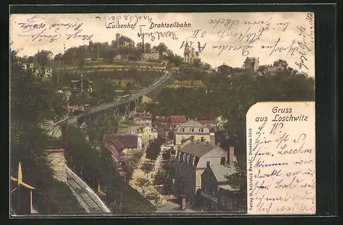 AK Loschwitz, Drahtseilbahn am Luisenhof