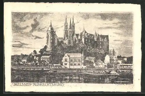 Künstler-AK Carl Jander: Meissen, Albrechtsburg