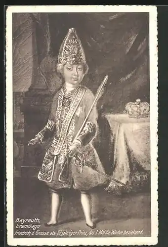 AK König Friedrich II. (der Grosse) als zehnjähriger Prinz, das erste Mal die Wache beziehend