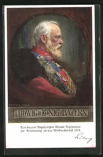 AK König Ludwig III. von Bayern in Uniform