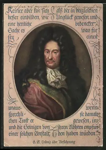 AK Philosoph Gottfried Wilhelm Leipniz im Porträt