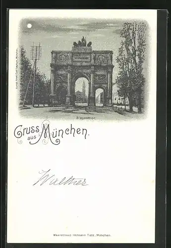 Mondschein-Lithographie München, Siegesthor