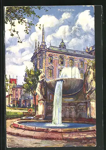 AK München, Nornenbrunnen