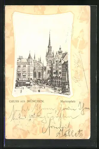 AK München, Marienplatz