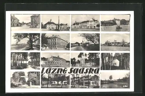 AK Sadská, verschiedene Ortsansichten