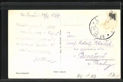 AK Loucen, Ortsansicht aus der Vogelschau