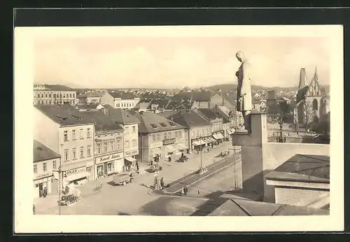 AK Rakovnik, Strassenpartie aus der Vogelschau