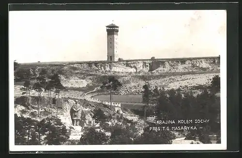 AK Kunstát na Morave, Krajina Kolem Sochy pres. T. G. Masaryka