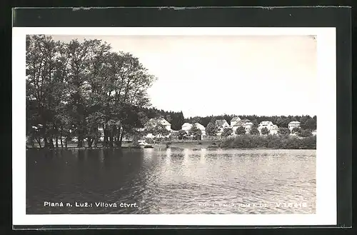 AK Plana n. Luz., Vilova ctvrt., Blick zu den Villen am Ufer