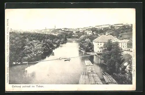 AK Tabor, Celkovy Pohled, Blick vom Fluss auf die gesamte Stadt