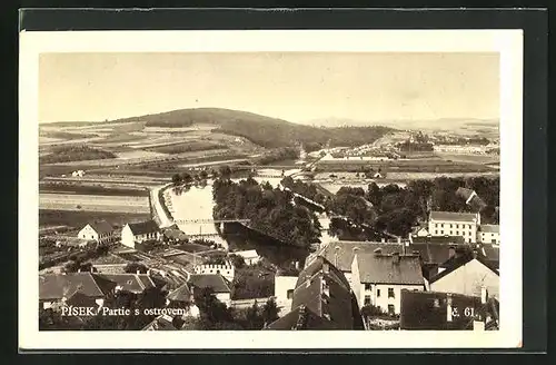 AK Pisek, Partie s Ostrovem, Blick auf den Fluss