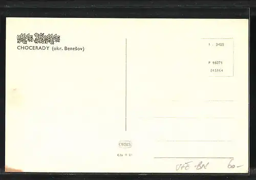 AK Chocerady, Blick auf den kleinen Ort