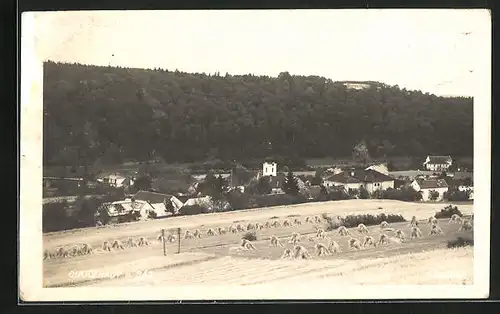 AK Chocerady, Blick auf die Felder vor dem Ort