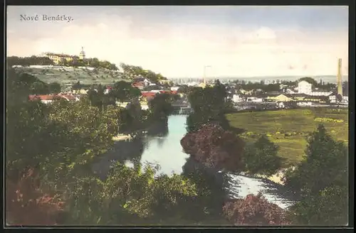 AK Nove Benatky, Celkovy Pohled, Partie am Flussufer
