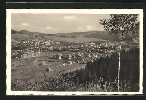 AK Vsetin, Generalansicht der Ortschaft vom Hang aus gesehen