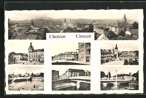 AK Chotzen / Chocen, Celkovy Pohled, Radnice, Namesti, Kostel