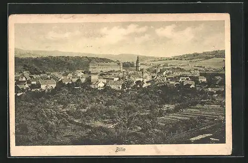 AK Bilin / Bilina, Celkovy Pohled, Blick zum Schloss