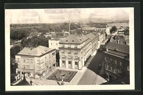 AK Mistek, Strassenansicht mit den Stadtvillen