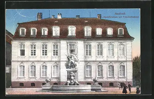 AK Ansbach, Luitpoldbrunnen mit Präsidentenhaus