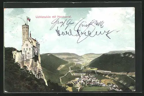 AK Honau, Schloss Lichtenstein mit Honauertal