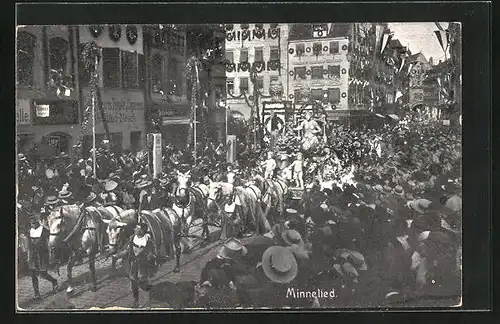 AK Nürnberg, 8. Deutsches Sängerbundesfest 1912, Minnelied-Festzug bei der Parade