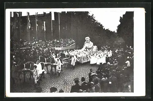 AK Wien, 10. Deutsches Sängerbundesfest 1928, Festzug mit Statue