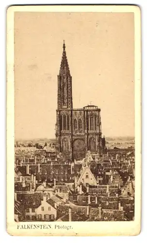 Fotografie H. Falkenstein, Strassburg, Kraemergasse 8, Ansicht Strassburg, Stadtansicht mit Blick zum Münster