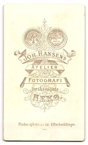 Fotografie Joh. Hansen, Nexö, Junge Dame in hochgeschlossenem Kleid mit Brosche