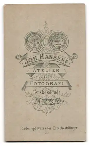 Fotografie Joh. Hansen, Nexö, Ferskesögade, Portrait zwei Damen in modischer Kleidung mit Korb