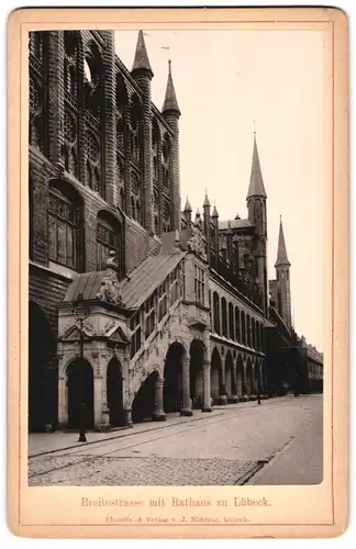 Fotografie J. Nöhring, Lübeck, Ansicht Lübeck, Breitestrasse mit Rathaus