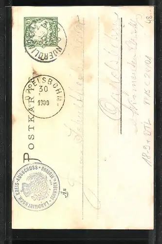 Lithographie Nördlingen, 36. Wanderversammlung bayer. Landwirte 1900, Festhalle, Ganzsache Bayern, PP15 C 24 /01