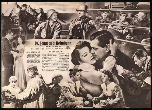 Filmprogramm IFB Nr. 1208, Dr. Johnson`s Heimkehr, Clark Gable, Lana Turner, Regie: Mervyn Le Roy